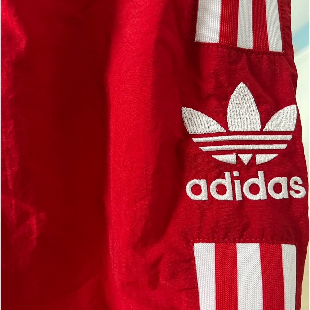 adidas Scarlet Red Joggers with White Logo